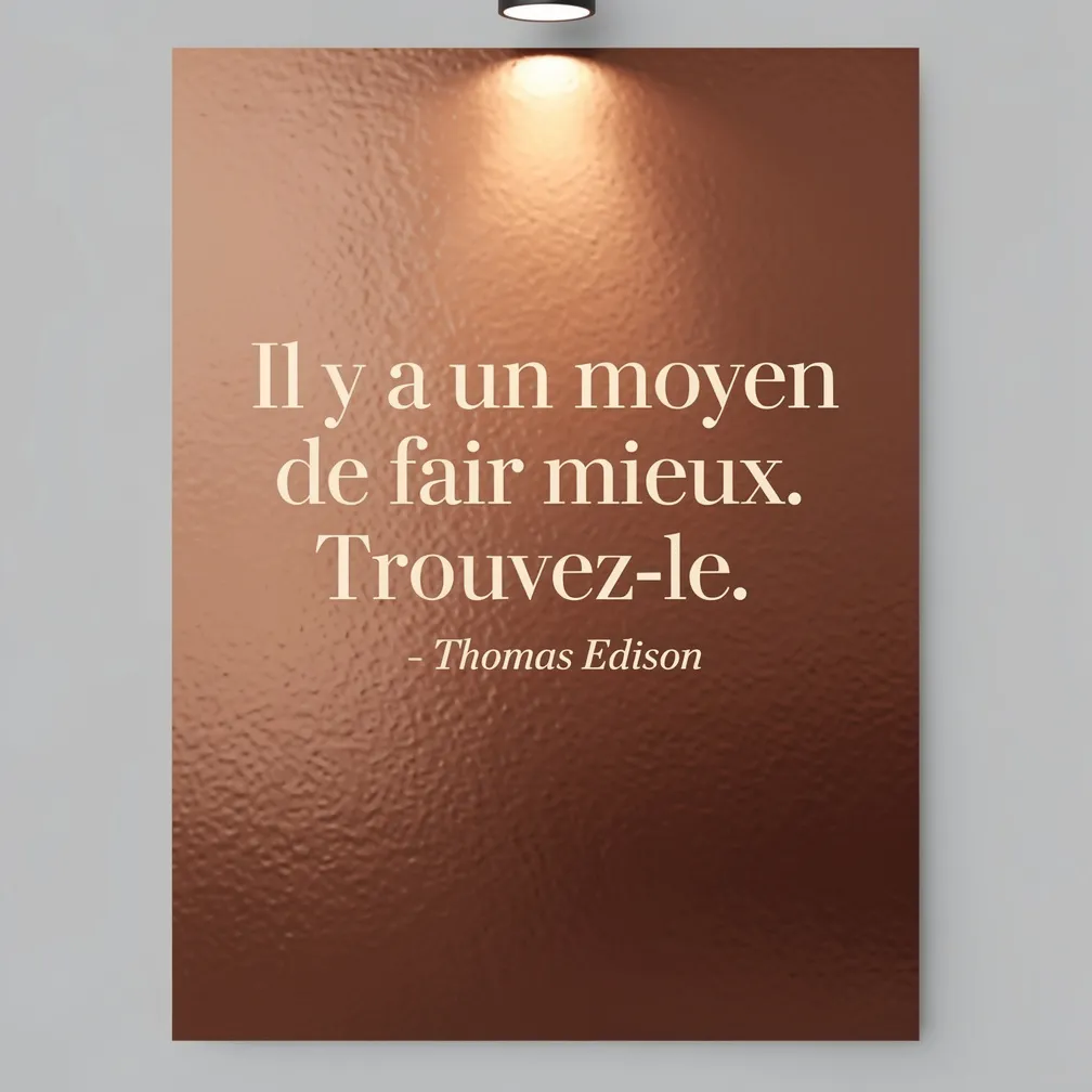 Citation de Thomas Edison : Il y a un moyen de faire mieux Trouvez-le - verbiage.fr